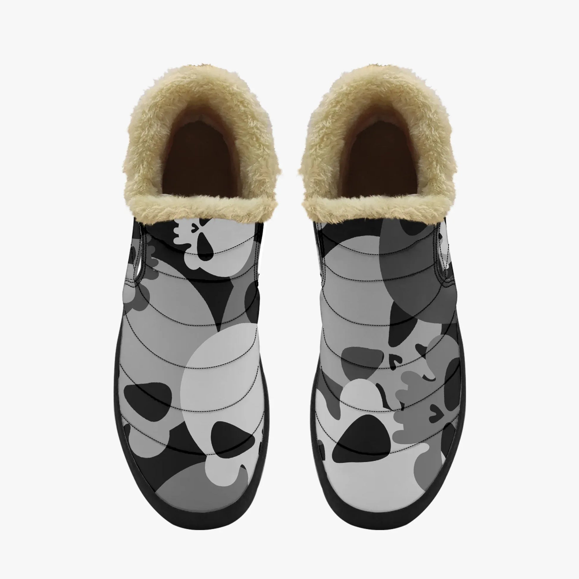 grey-skull-faux-fur-slipper-slipper-jlr-design-5 - JLR Design