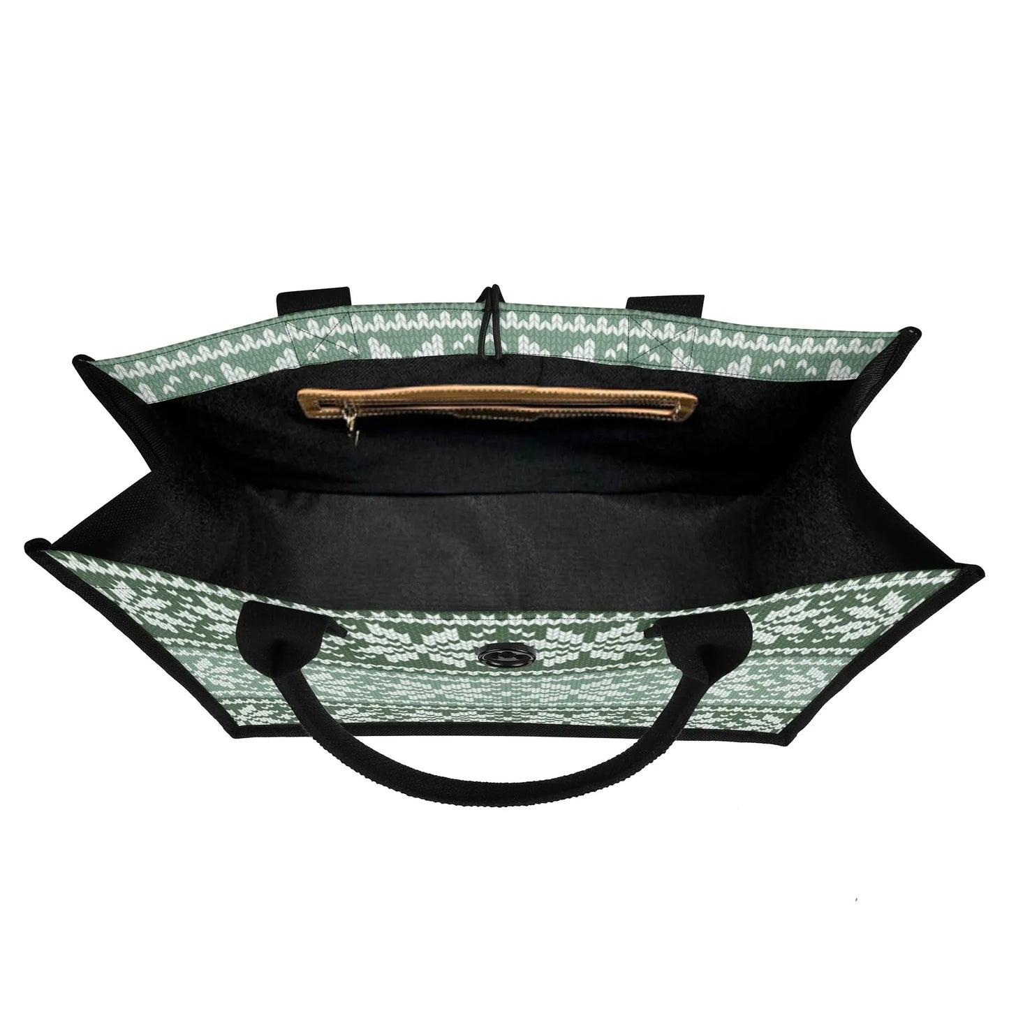 grun-gestricktes-schneemuster-premium-canvas-shopper-tasche-tragetasche-jlr-design-7 - JLR Design