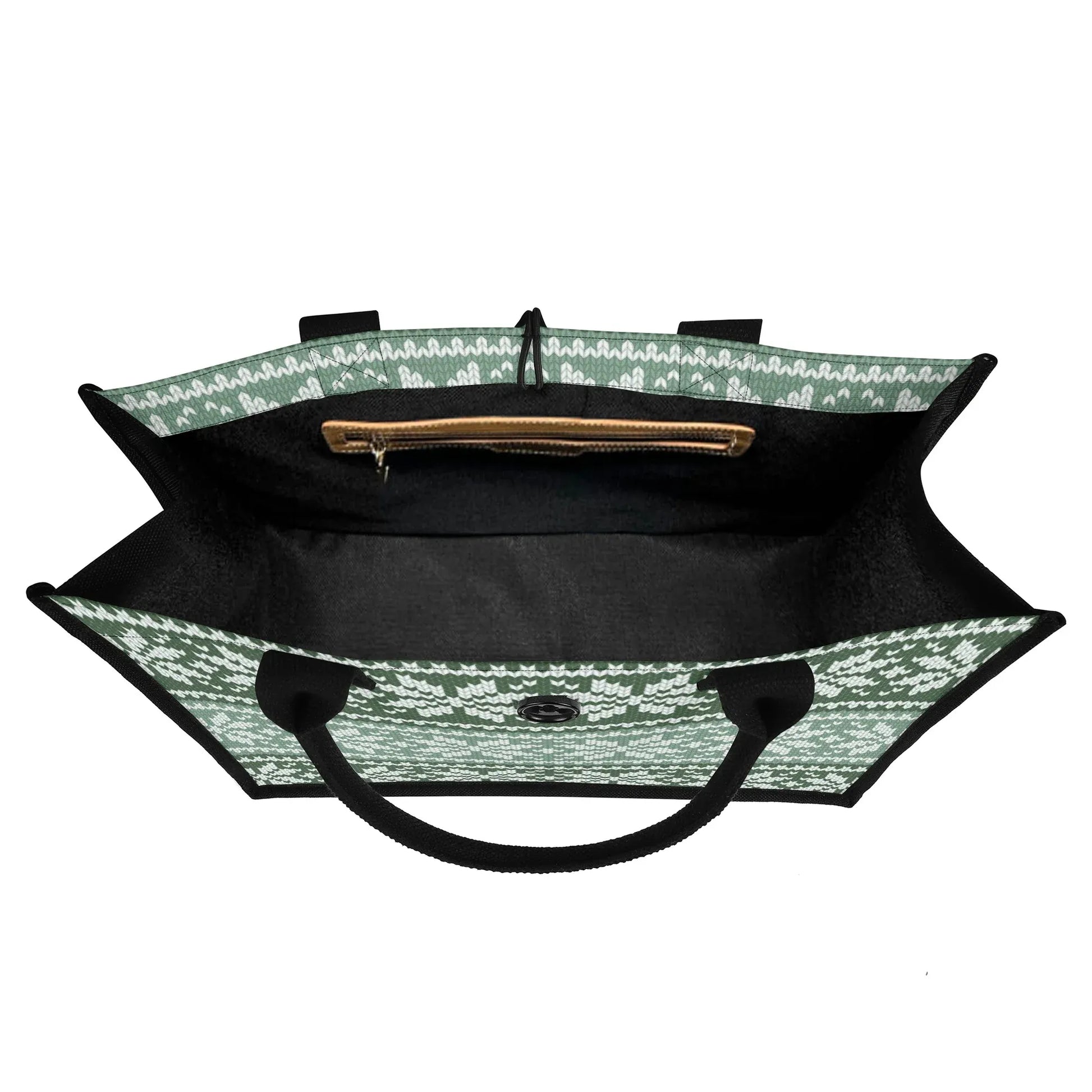 grun-gestricktes-schneemuster-premium-canvas-shopper-tasche-tragetasche-jlr-design-7 - JLR Design