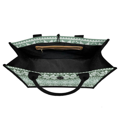 grun-gestricktes-schneemuster-premium-canvas-shopper-tasche-tragetasche-jlr-design-7 - JLR Design