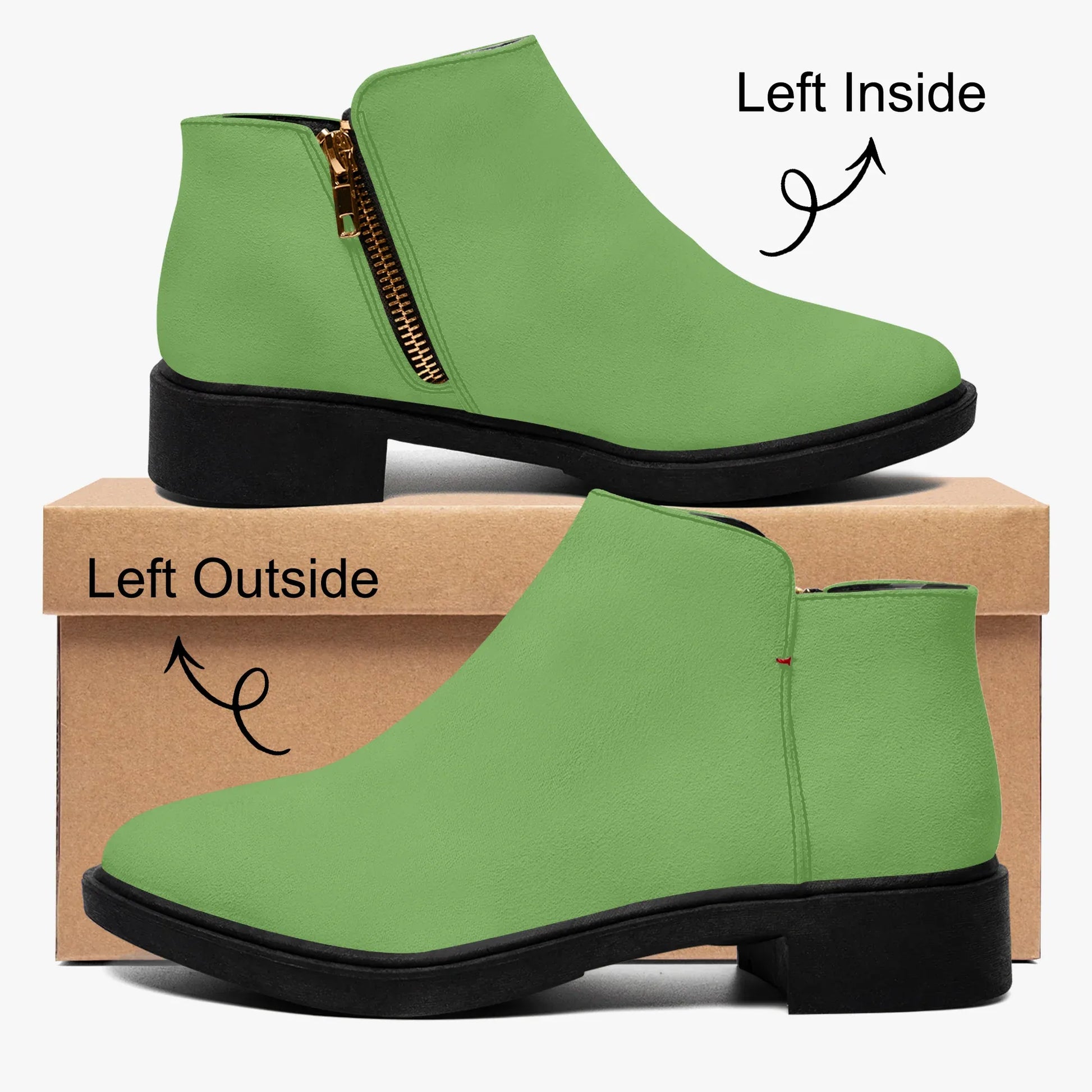 grune-elegante-reissverschluss-stiefeletten-stiefeletten-jlr-design-4 - JLR Design