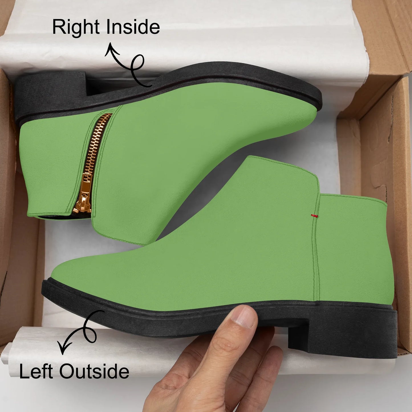 grune-elegante-reissverschluss-stiefeletten-stiefeletten-jlr-design-8 - JLR Design