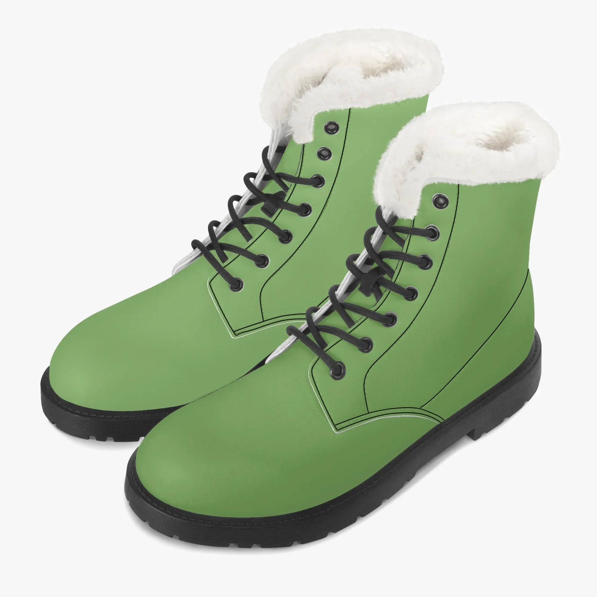grune-faux-fur-leder-boots-boots-jlr-design-2 - JLR Design