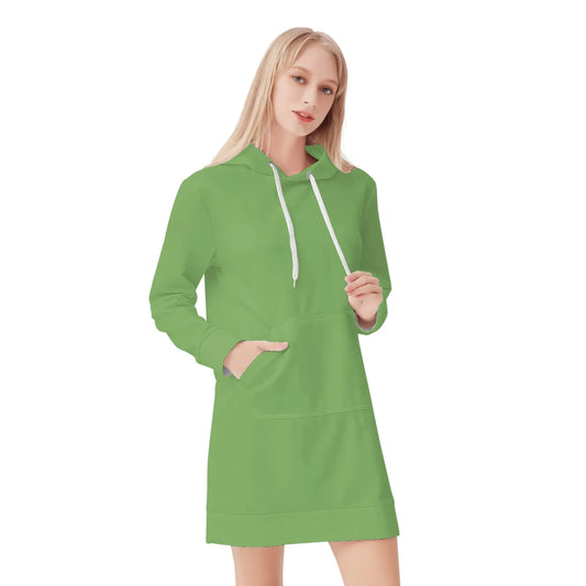 grunes-damen-hoodiekleid-warmes-velvet-kapuzenkleid-aus-weichem-samt-fleece-hoodiekleid-jlr-design-1 - JLR Design