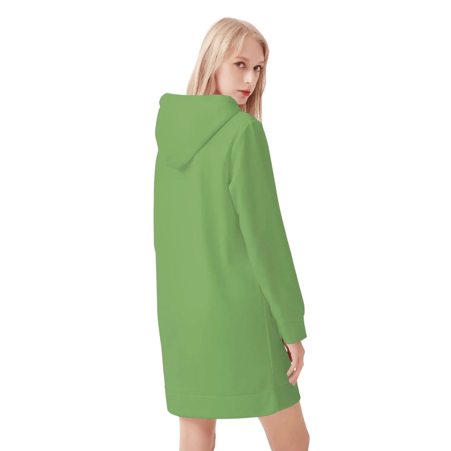grunes-damen-hoodiekleid-warmes-velvet-kapuzenkleid-aus-weichem-samt-fleece-hoodiekleid-jlr-design-2 - JLR Design