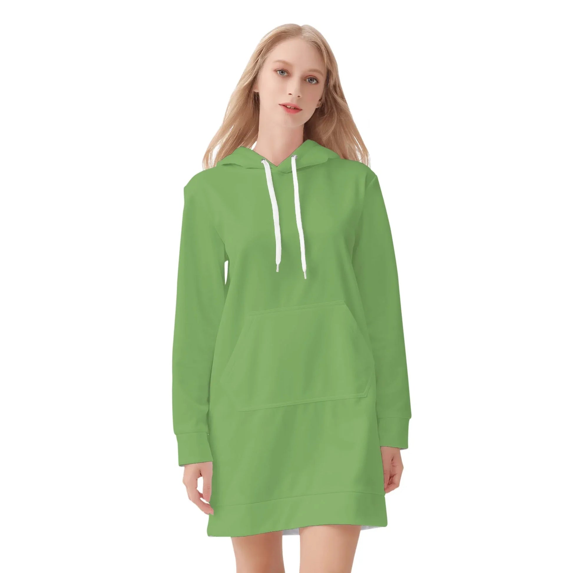 grunes-damen-hoodiekleid-warmes-velvet-kapuzenkleid-aus-weichem-samt-fleece-hoodiekleid-jlr-design-3 - JLR Design