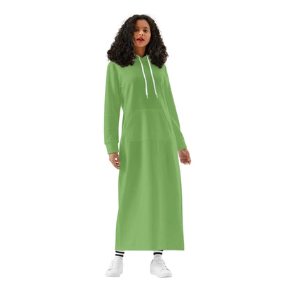 grunes-damen-maxi-hoodiekleid-knochellanges-kapuzenkleid-aus-weich-angerautem-fleece-hoodiekleid-jlr-design-1 - JLR Design
