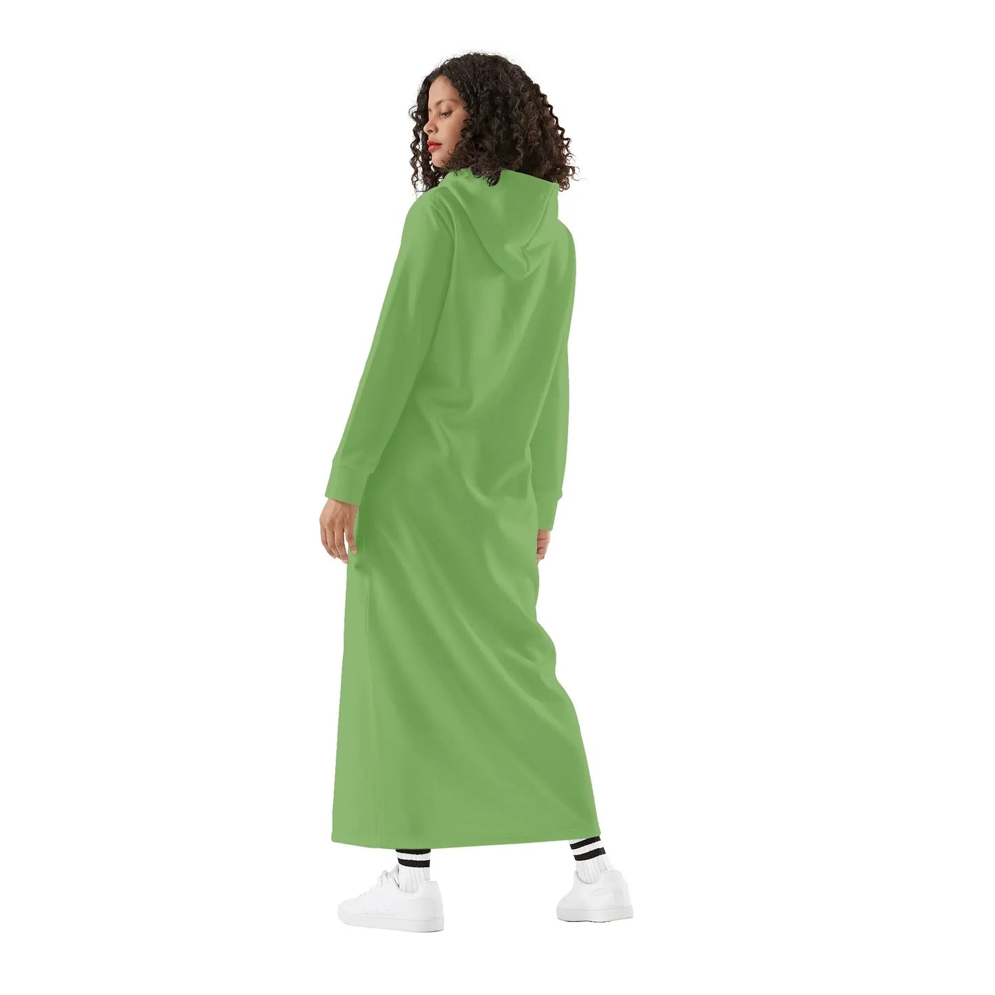grunes-damen-maxi-hoodiekleid-knochellanges-kapuzenkleid-aus-weich-angerautem-fleece-hoodiekleid-jlr-design-2 - JLR Design