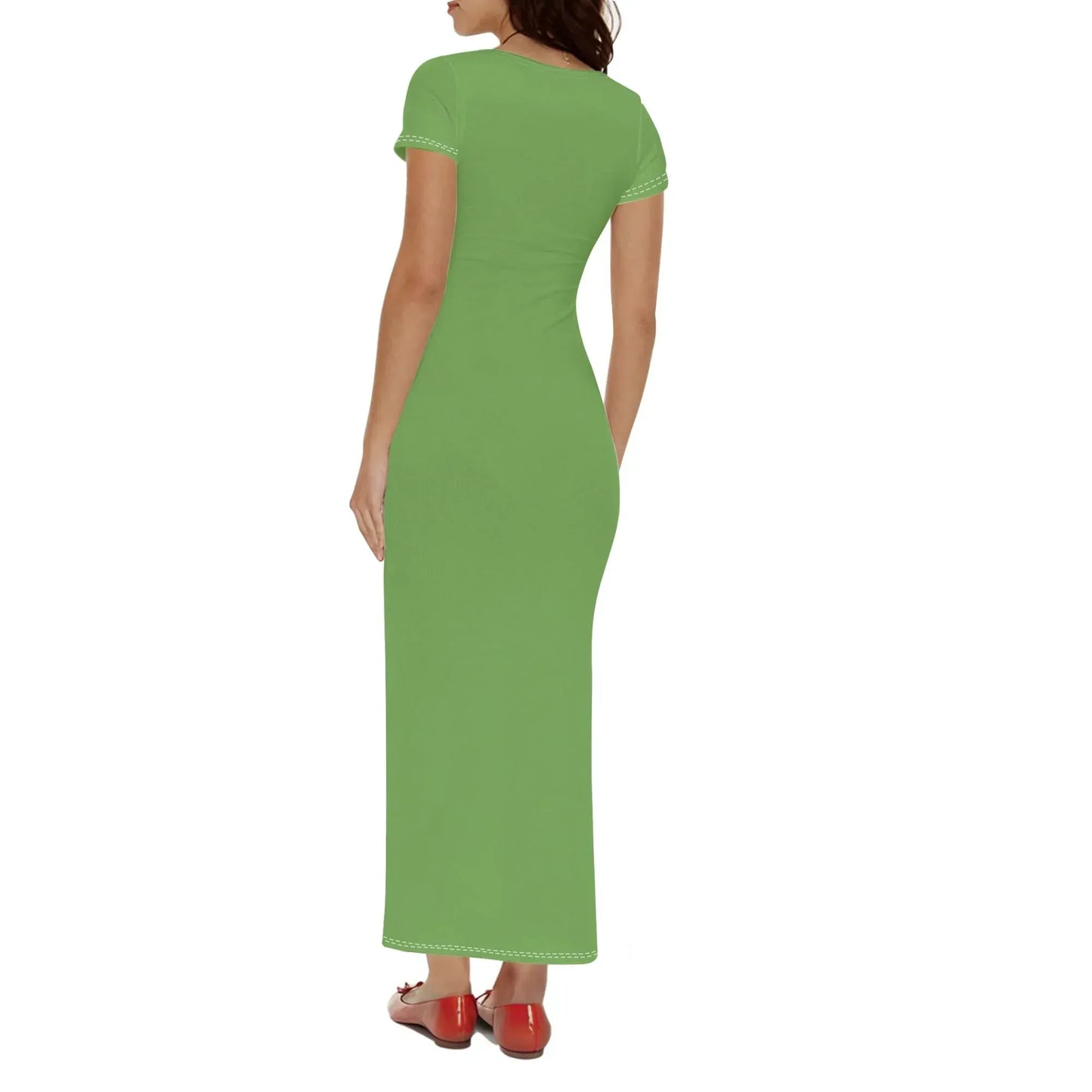 grunes-short-sleeve-long-dress-long-dress-jlr-design-2 - JLR Design