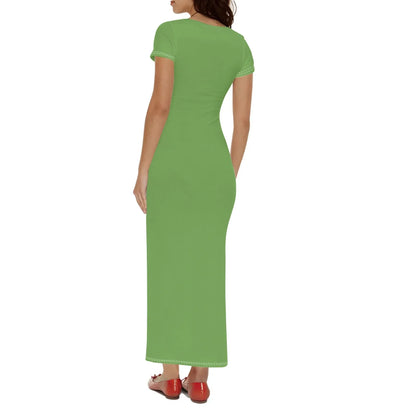 grunes-short-sleeve-long-dress-long-dress-jlr-design-2 - JLR Design