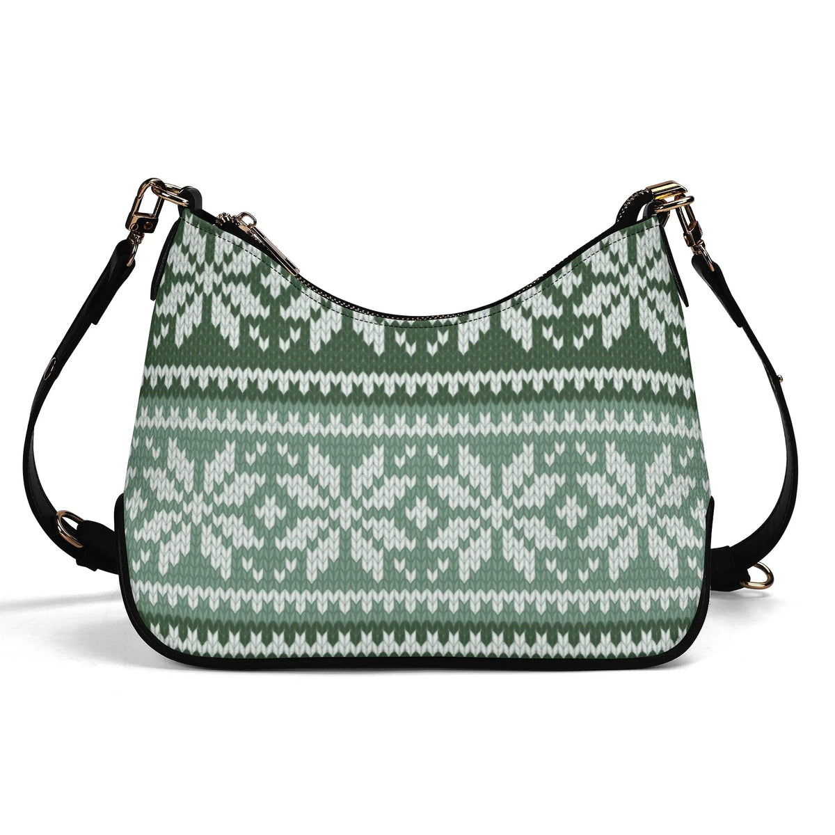 grunes-strickmuster-mit-schneeflocken-elegante-umhangetasche-mit-kette-umhangetasche-jlr-design-jlr-design-de-2 - JLR Design