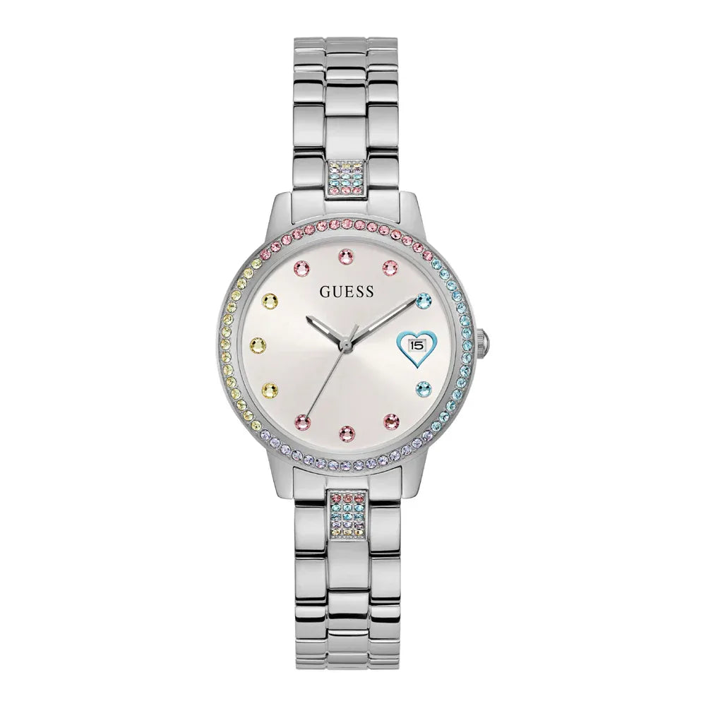 guess-damenuhr-three-of-hearts-or-silber-and-steine-markenuhren-jlr-design-1 - JLR Design