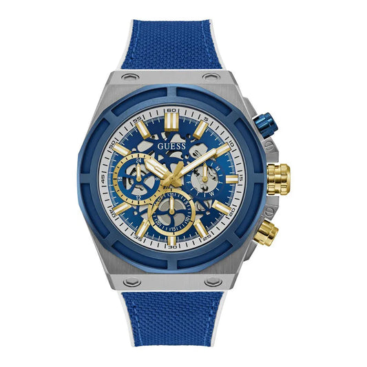 guess-herrenuhr-masterpiece-gw0713g1-or-blaues-zifferblatt-and-edelstahl-markenuhren-jlr-design-1 - JLR Design