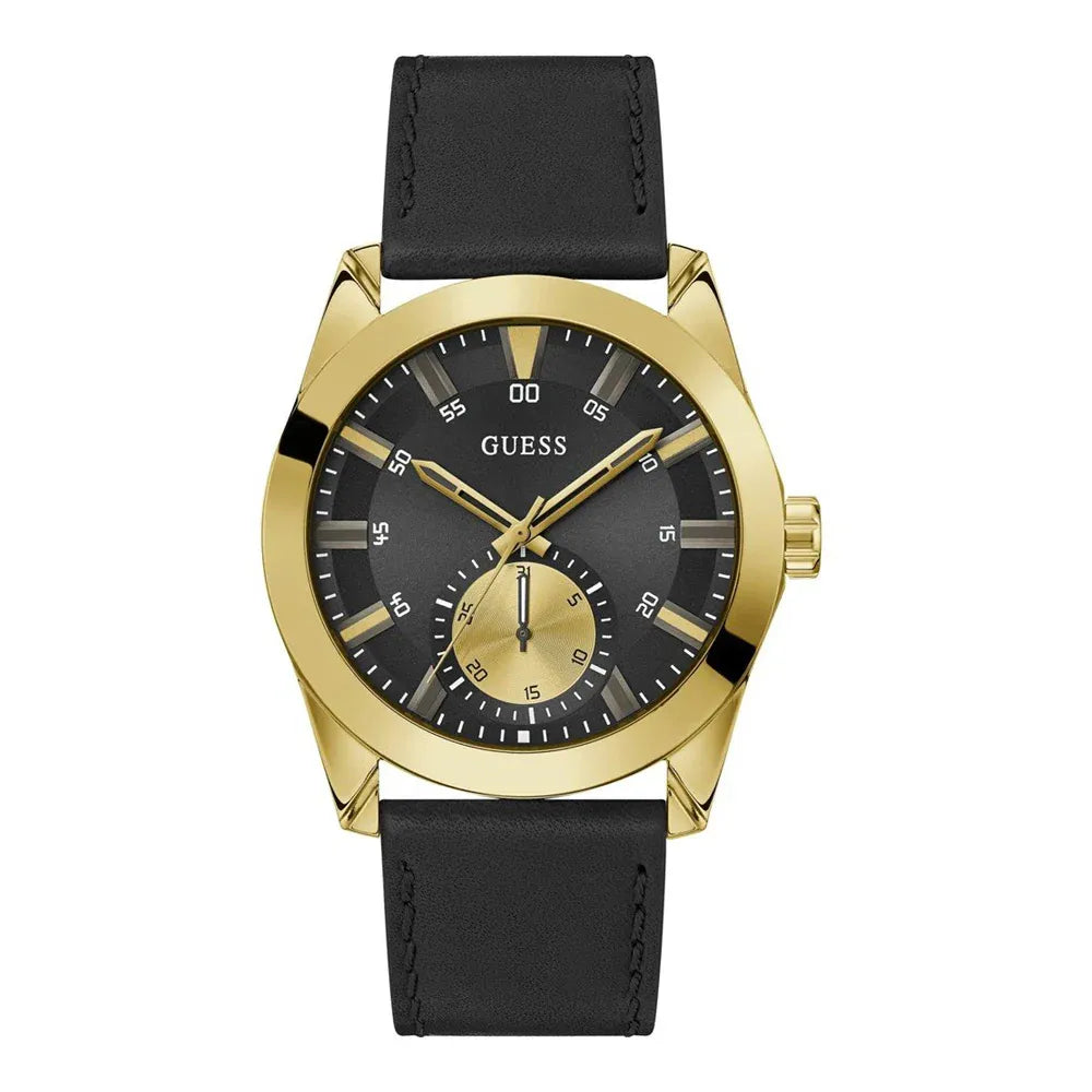 guess-herrenuhr-mit-lederband-and-gold-or-grayson-gw0793g2-markenuhren-jlr-design-1 - JLR Design