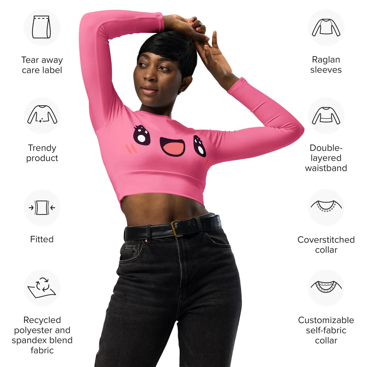 happy-kawaii-long-sleeve-crop-top-long-sleeve-crop-top-jlr-design-4 - JLR Design