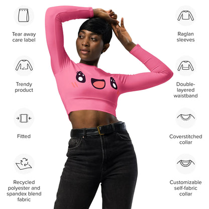 happy-kawaii-long-sleeve-crop-top-long-sleeve-crop-top-jlr-design-4 - JLR Design
