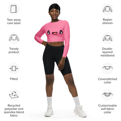 happy-kawaii-long-sleeve-crop-top-long-sleeve-crop-top-jlr-design-5 - JLR Design