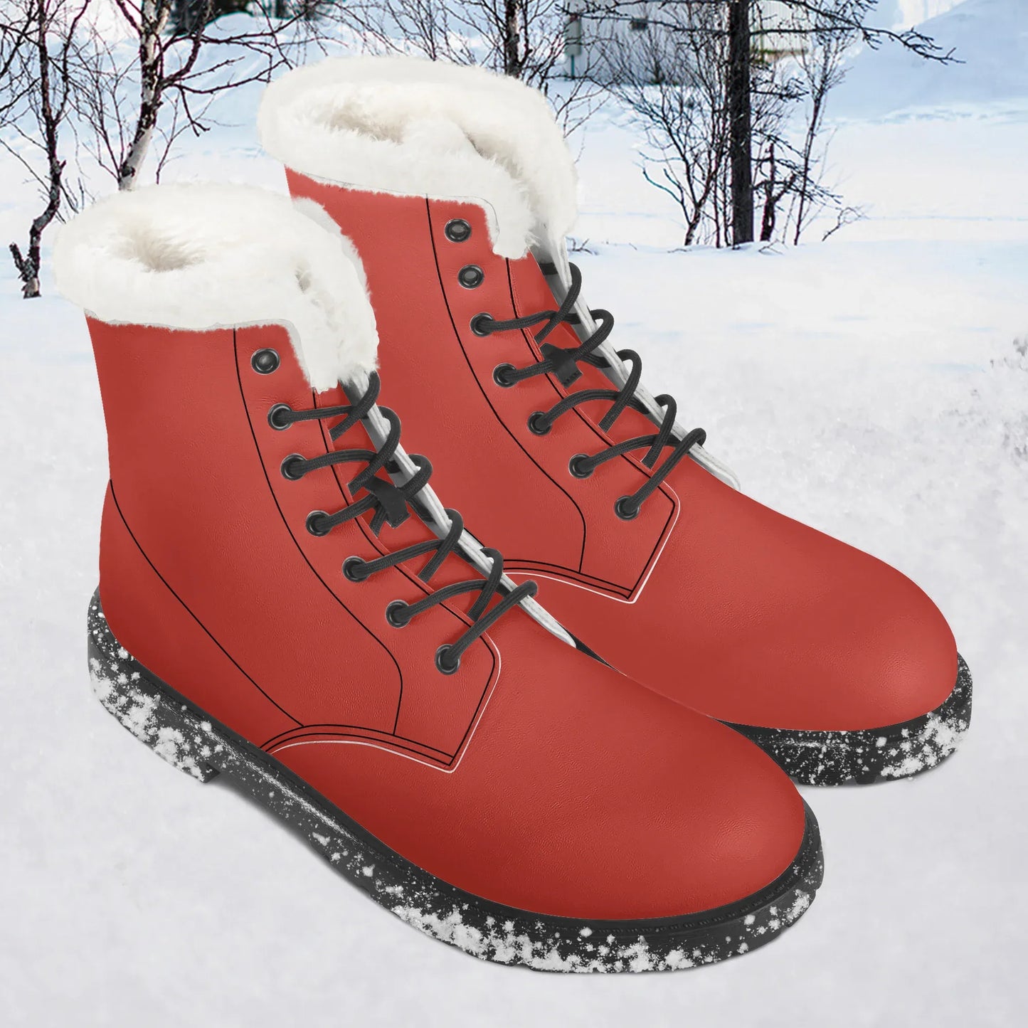 harley-davidson-red-faux-fur-leder-boots-boots-jlr-design-1 - JLR Design