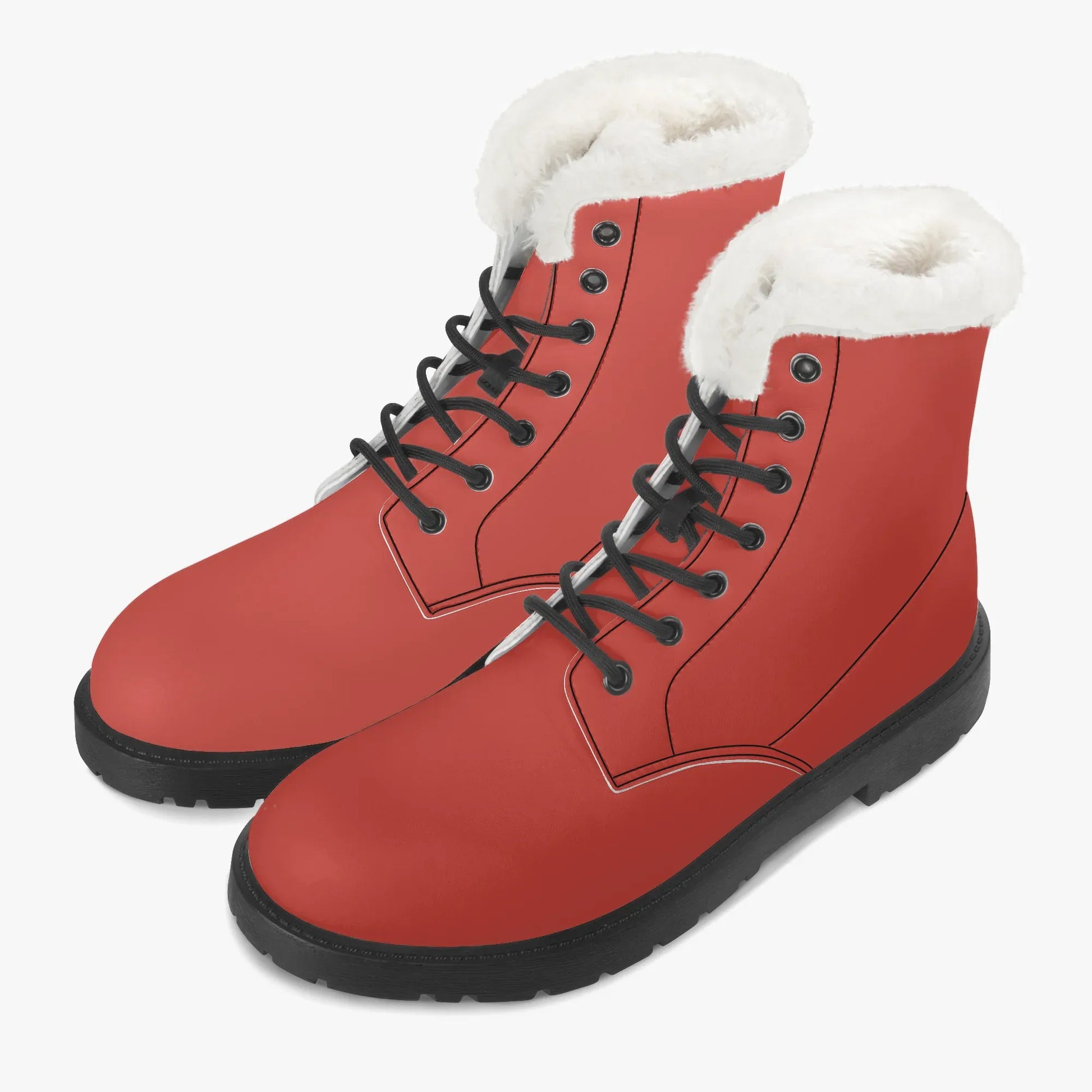 harley-davidson-red-faux-fur-leder-boots-boots-jlr-design-2 - JLR Design