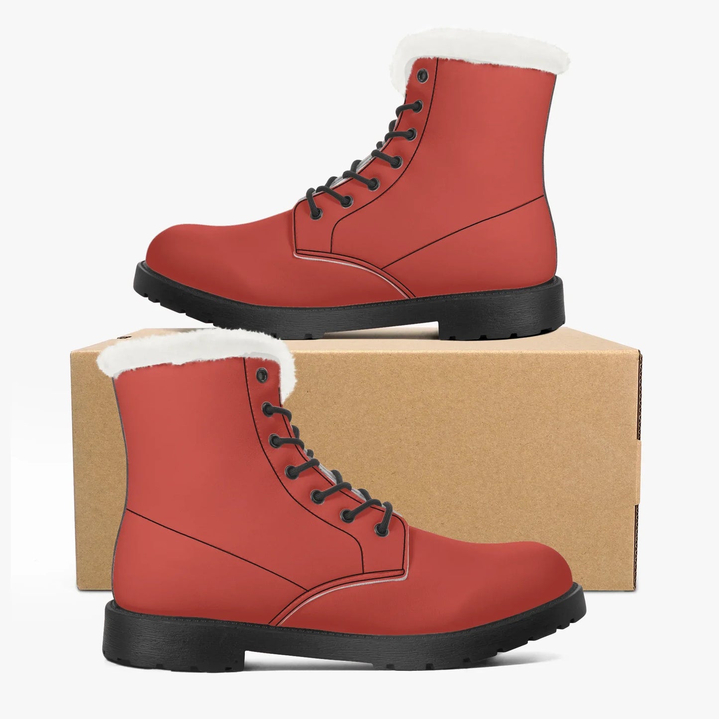 harley-davidson-red-faux-fur-leder-boots-boots-jlr-design-5 - JLR Design