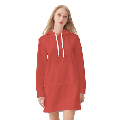 harley-davison-red-damen-hoodiekleid-warmes-velvet-kapuzenkleid-aus-weichem-samt-fleece-hoodiekleid-jlr-design-3 - JLR Design
