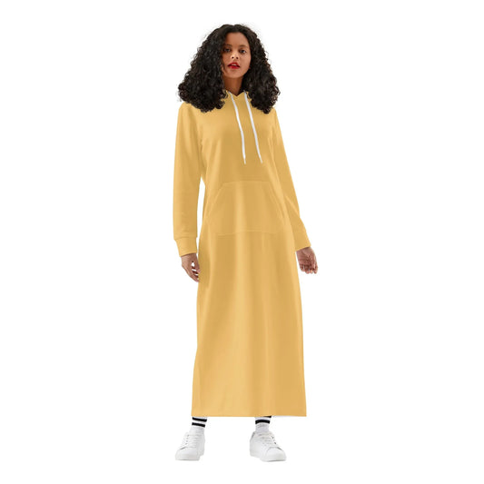 harvest-gold-damen-maxi-hoodiekleid-knochellanges-kapuzenkleid-aus-weich-angerautem-fleece-hoodiekleid-jlr-design-1 - JLR Design