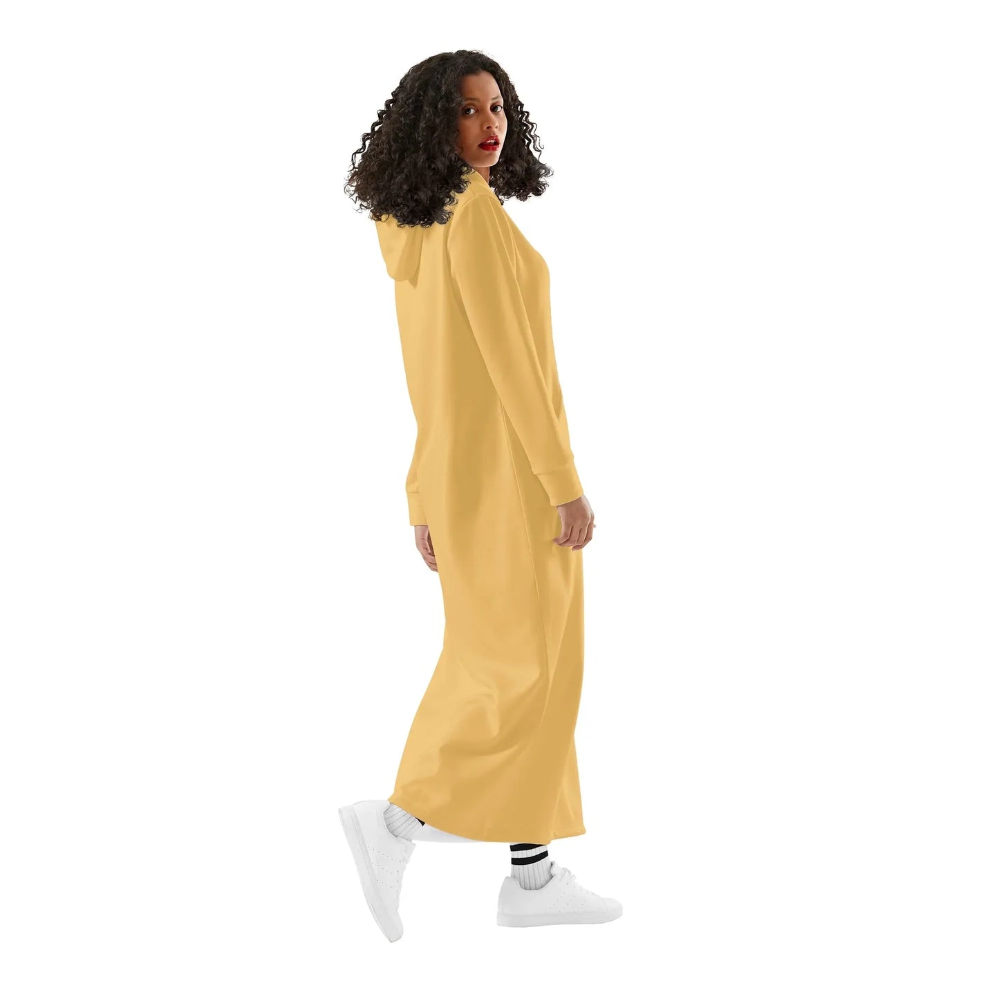 harvest-gold-damen-maxi-hoodiekleid-knochellanges-kapuzenkleid-aus-weich-angerautem-fleece-hoodiekleid-jlr-design-3 - JLR Design