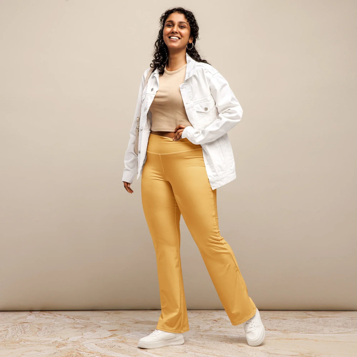 harvest-gold-high-waist-flare-leggings-flare-leggings-jlr-design-3 - JLR Design