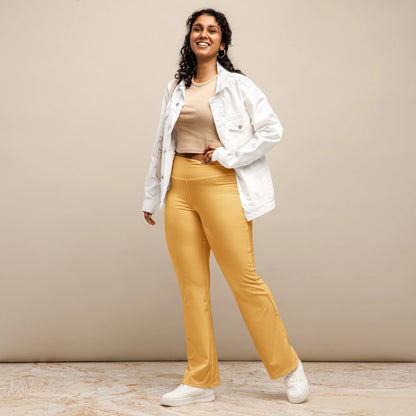 harvest-gold-high-waist-flare-leggings-flare-leggings-jlr-design-3 - JLR Design