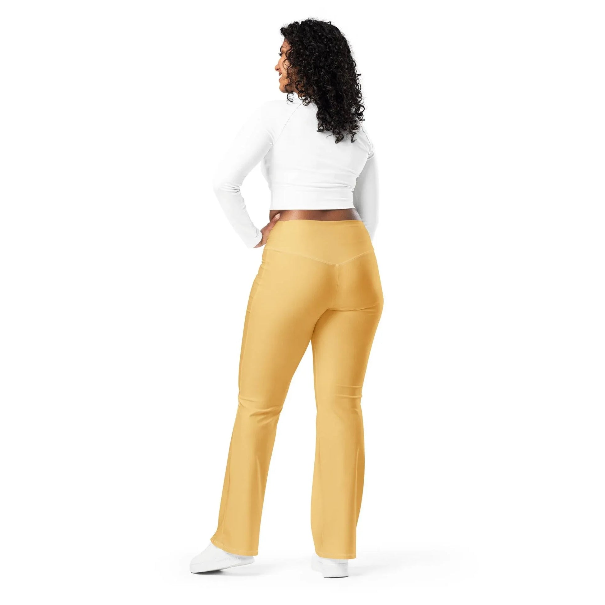harvest-gold-high-waist-flare-leggings-flare-leggings-jlr-design-9 - JLR Design