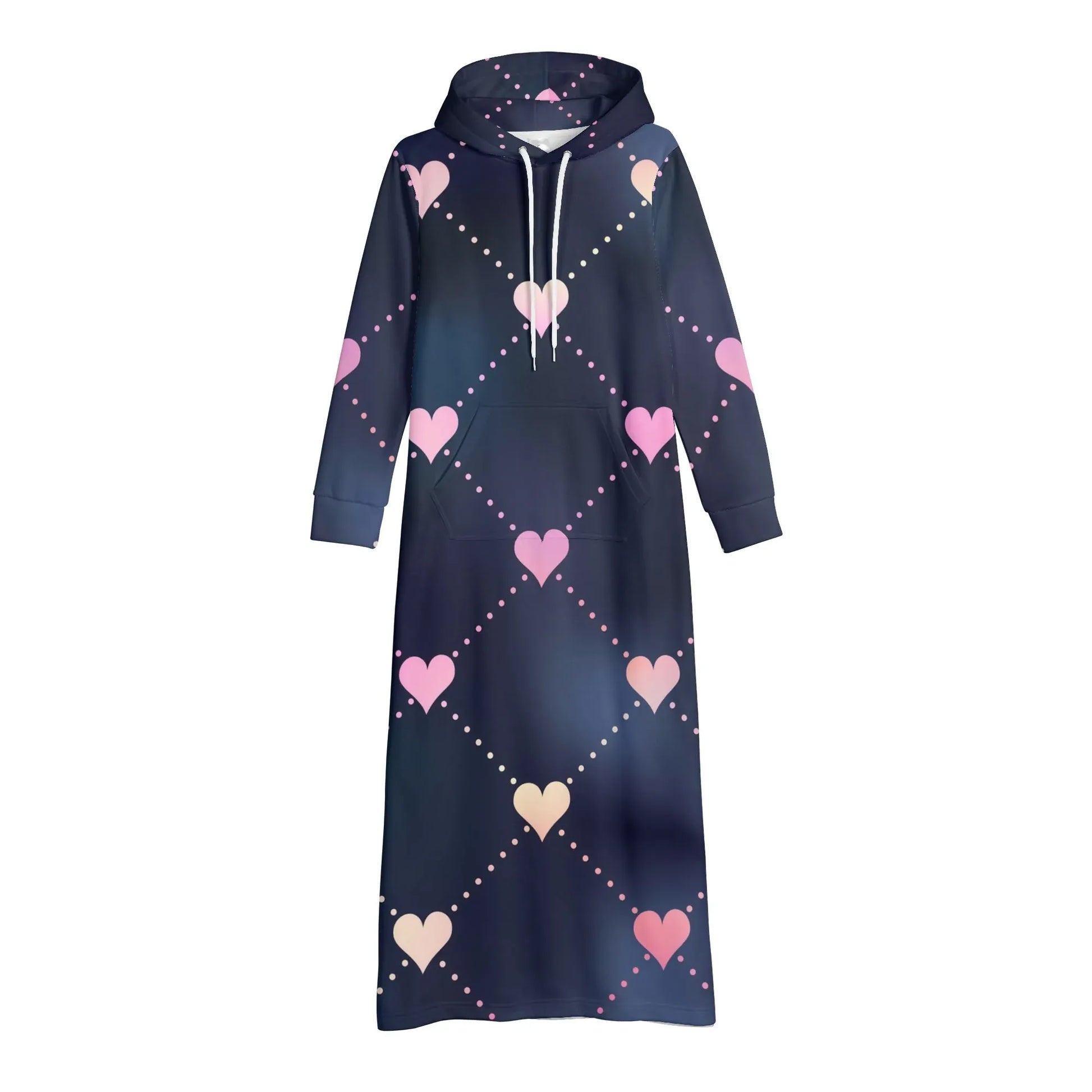hearts-damen-maxi-hoodiekleid-knochellanges-kapuzenkleid-aus-weich-angerautem-fleece-hoodiekleid-jlr-design-4 - JLR Design
