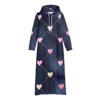 hearts-damen-maxi-hoodiekleid-knochellanges-kapuzenkleid-aus-weich-angerautem-fleece-hoodiekleid-jlr-design-4 - JLR Design