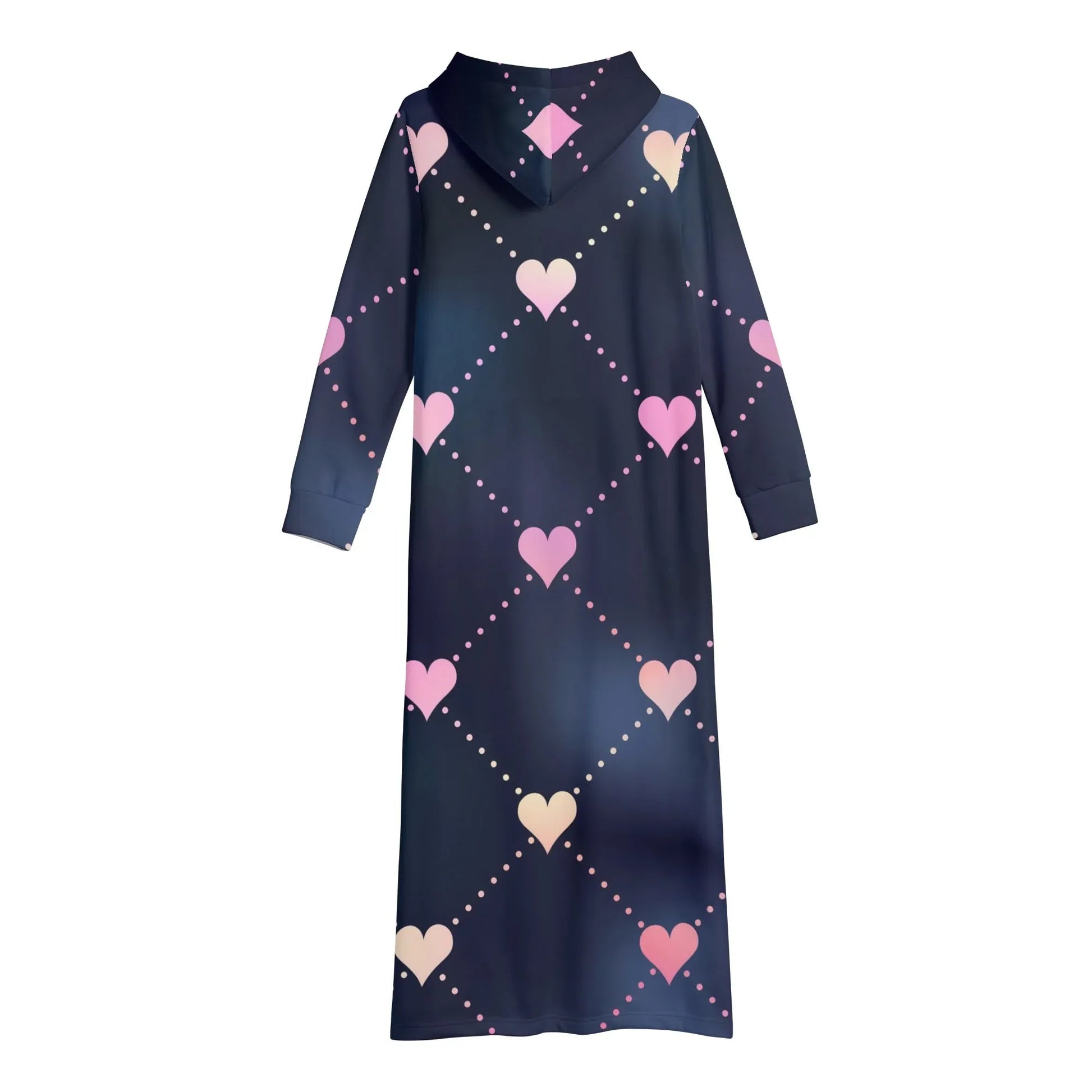 hearts-damen-maxi-hoodiekleid-knochellanges-kapuzenkleid-aus-weich-angerautem-fleece-hoodiekleid-jlr-design-5 - JLR Design