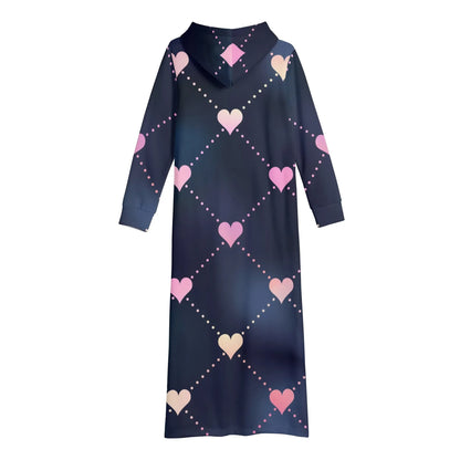 hearts-damen-maxi-hoodiekleid-knochellanges-kapuzenkleid-aus-weich-angerautem-fleece-hoodiekleid-jlr-design-5 - JLR Design