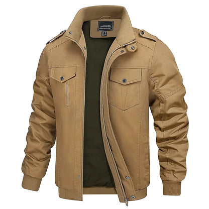 herren-bomberjacke-aus-baumwolle-leichte-ubergangsjacke-im-safari-stil-mit-cargo-taschen-bomberjacke-jlr-design-1 - JLR Design