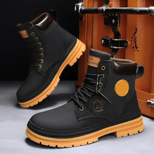 herren-stiefel-aus-echtleder-robuste-chelsea-boots-mit-schnurung-and-rutschfester-gummisohle-stiefel-jlr-design-1 - JLR Design