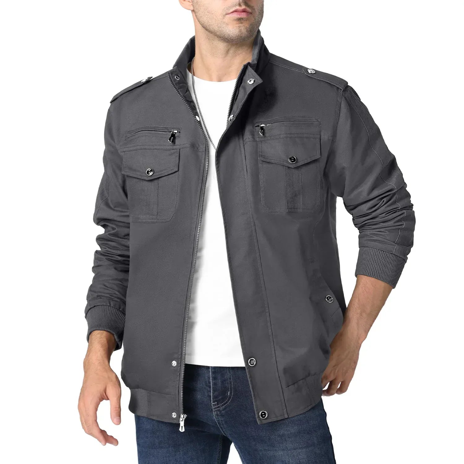 herren-vintage-bomberjacke-mit-stehkragen-stylische-ubergangsjacke-mit-7-taschen-bomberjacke-jlr-design-21 - JLR Design