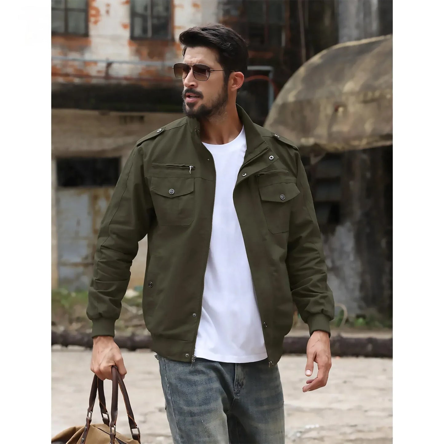 herren-vintage-bomberjacke-mit-stehkragen-stylische-ubergangsjacke-mit-7-taschen-bomberjacke-jlr-design-5 - JLR Design