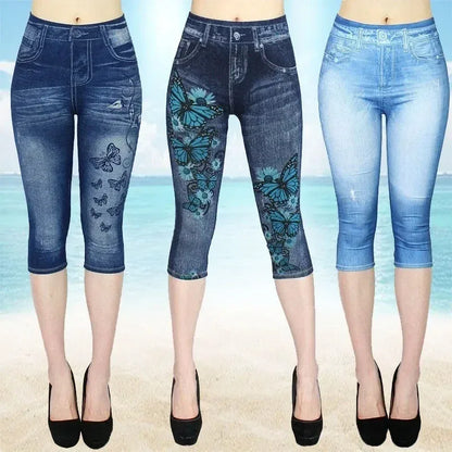 high-waist-denim-style-capri-leggings-capri-leggings-jlr-design-1 - JLR Design