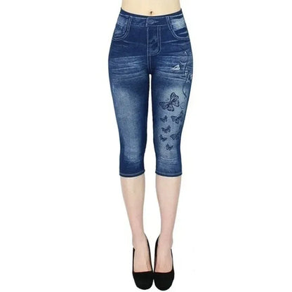 high-waist-denim-style-capri-leggings-capri-leggings-jlr-design-2 - JLR Design