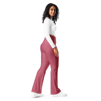 hippie-pink-high-waist-flare-leggings-flare-leggings-jlr-design-2 - JLR Design