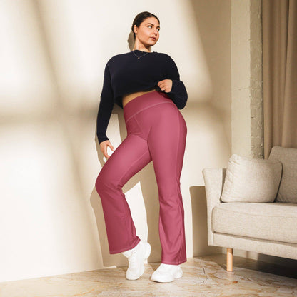 hippie-pink-high-waist-flare-leggings-flare-leggings-jlr-design-3 - JLR Design