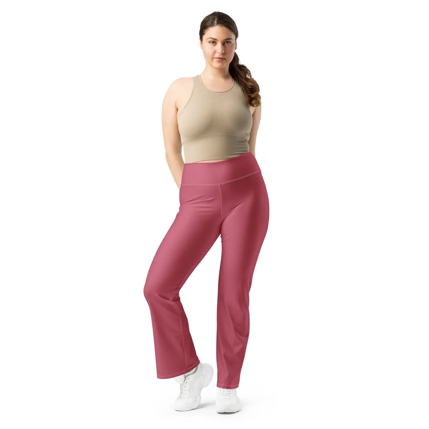 hippie-pink-high-waist-flare-leggings-flare-leggings-jlr-design-4 - JLR Design