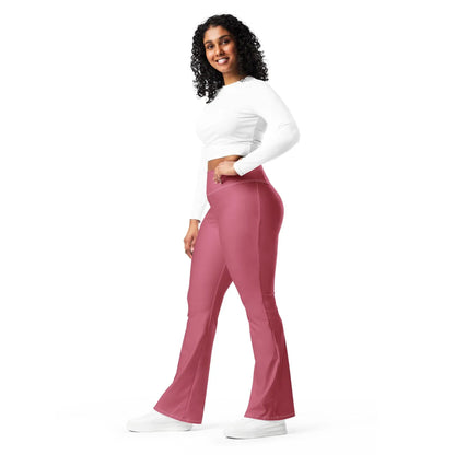 hippie-pink-high-waist-flare-leggings-flare-leggings-jlr-design-7 - JLR Design