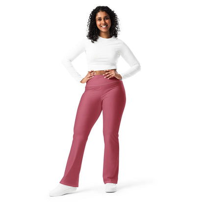 hippie-pink-high-waist-flare-leggings-flare-leggings-jlr-design-9 - JLR Design