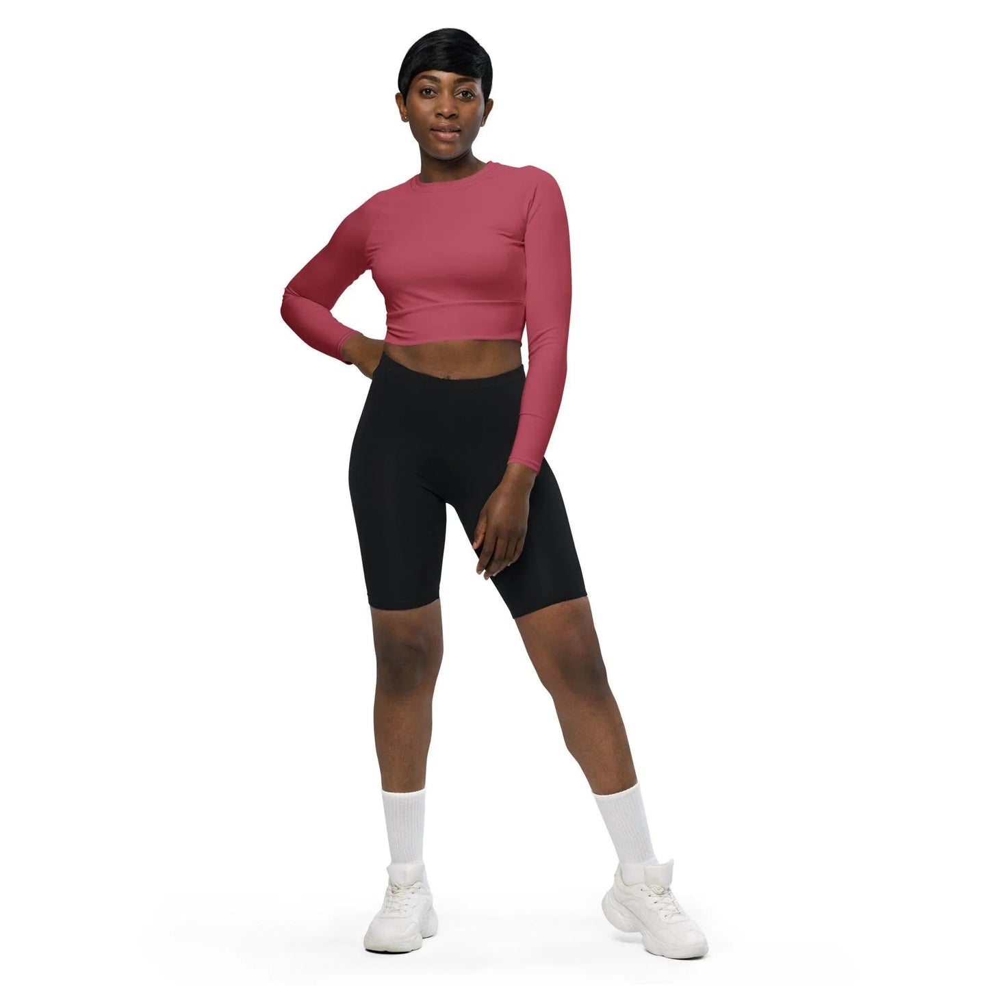 hippie-pink-long-sleeve-damen-crop-top-long-sleeve-crop-top-jlr-design-1 - JLR Design