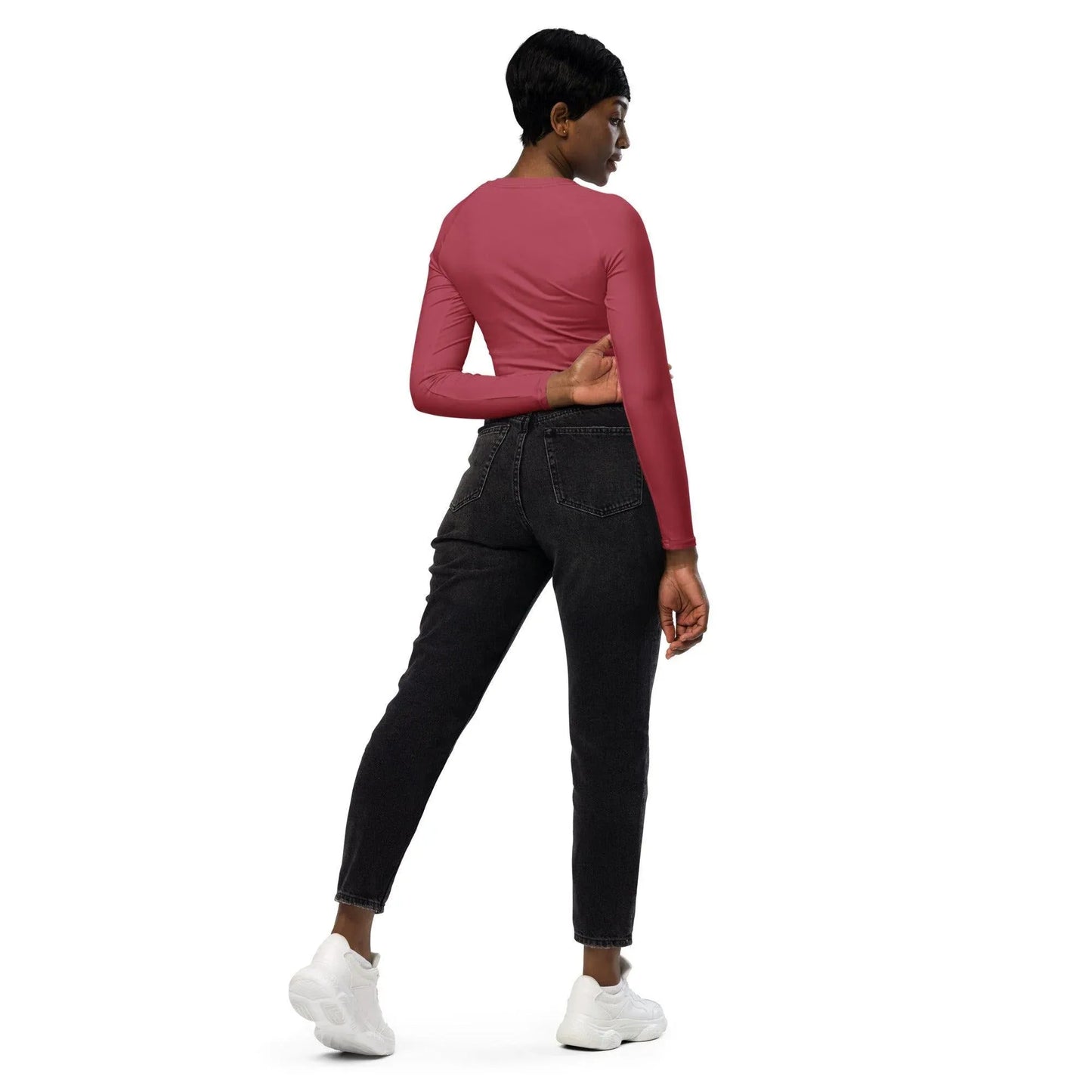 hippie-pink-long-sleeve-damen-crop-top-long-sleeve-crop-top-jlr-design-4 - JLR Design