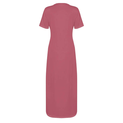 hippie-pink-short-sleeve-long-dress-long-dress-jlr-design-4 - JLR Design