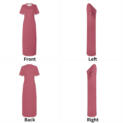 hippie-pink-short-sleeve-long-dress-long-dress-jlr-design-7 - JLR Design