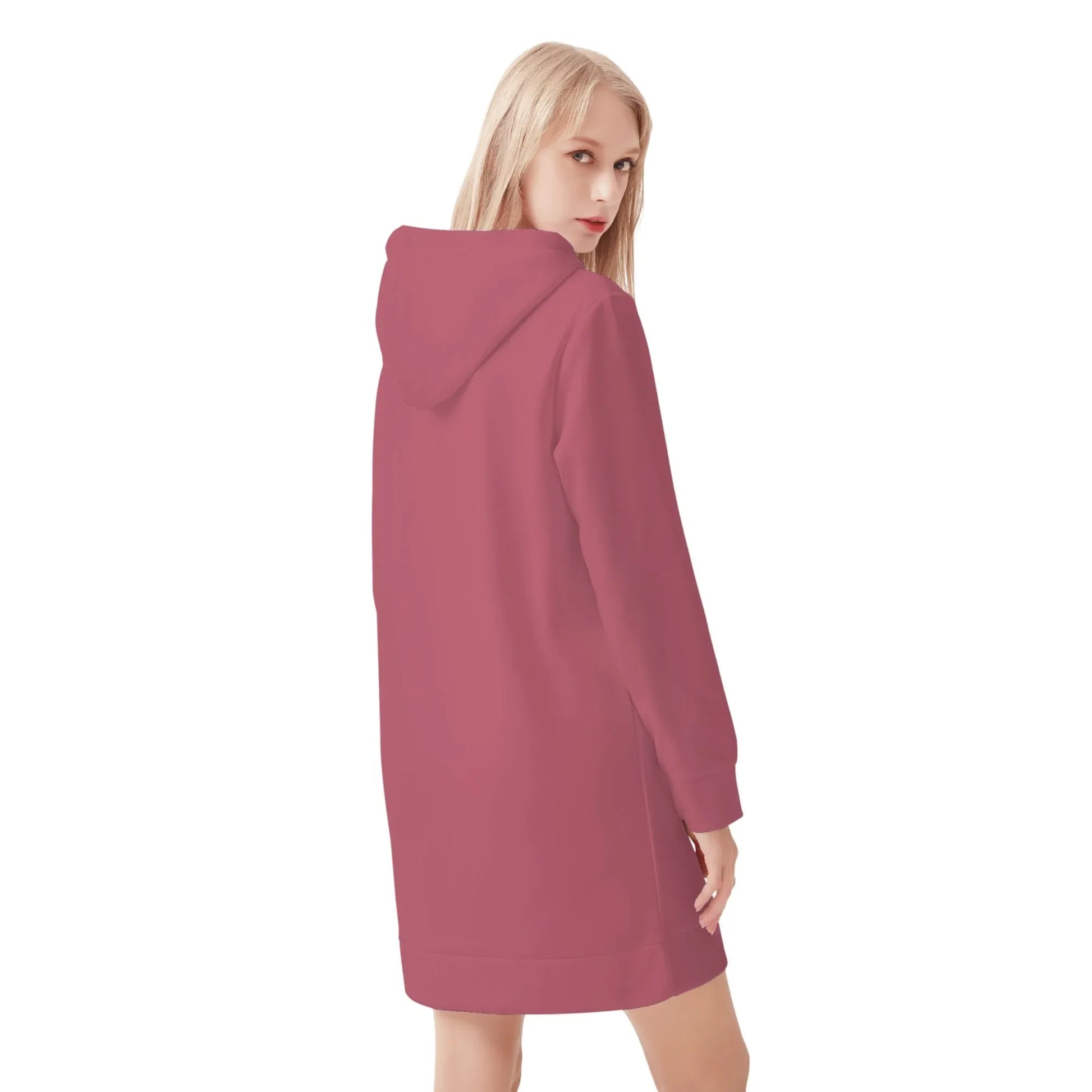 hippie-pinkes-damen-hoodiekleid-warmes-velvet-kapuzenkleid-aus-weichem-samt-fleece-hoodiekleid-jlr-design-2 - JLR Design